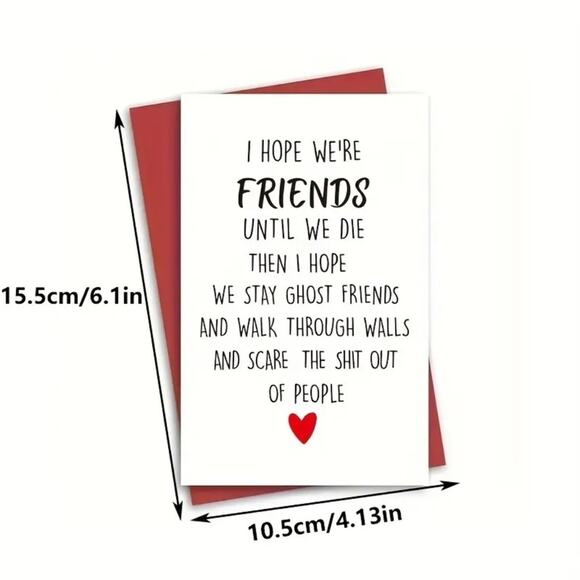 Birthday, Adult, Friendship Day Card - 4" x 6" - Picture 2 of 2